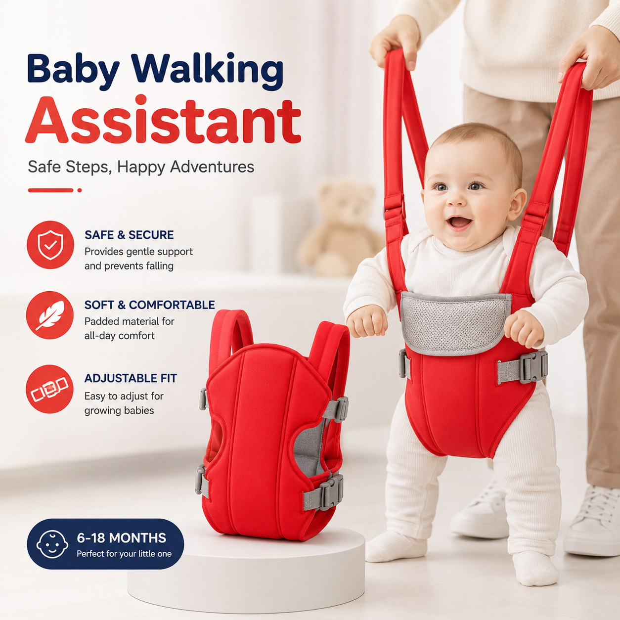 Ergonomic Baby Carrier – Adjustable Infant Front Carrier with Waist Support for Newborns & Toddlers