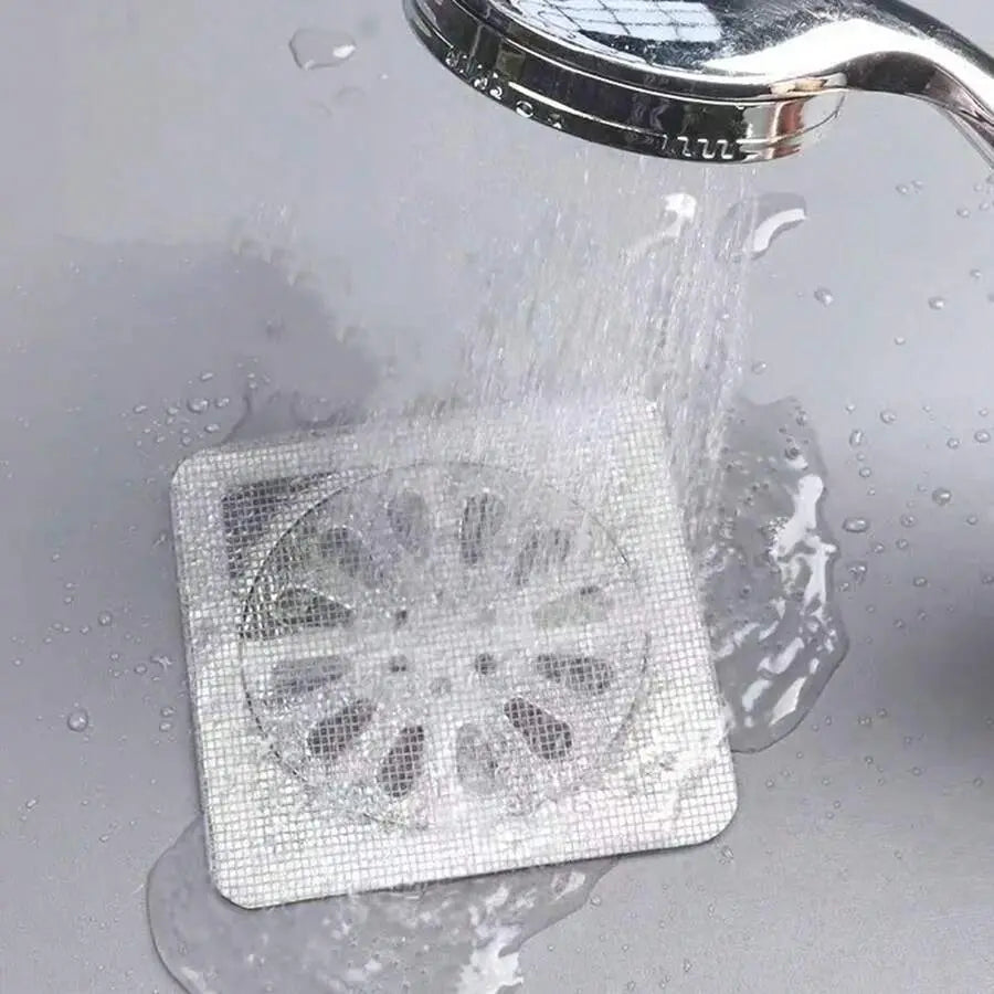 Disposable Drain Filter Stickers – Anti-Clog Hair Catcher Mesh for Bathroom, Kitchen & Shower Drains (PACK OF 10)