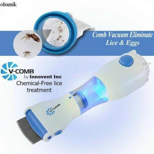 V-Comb Electric Lice Removal Comb – Chemical-Free Vacuum Head Lice &amp; Egg Removal System for Kids &amp; Adults