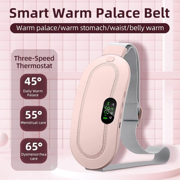 Portable Menstrual Heating Pad & Period Pain Relief Belt – Wearable Heated Belly Wrap with 3 Heat Levels and 4 Vibration Massage Modes for Cramps | TRYNDZI