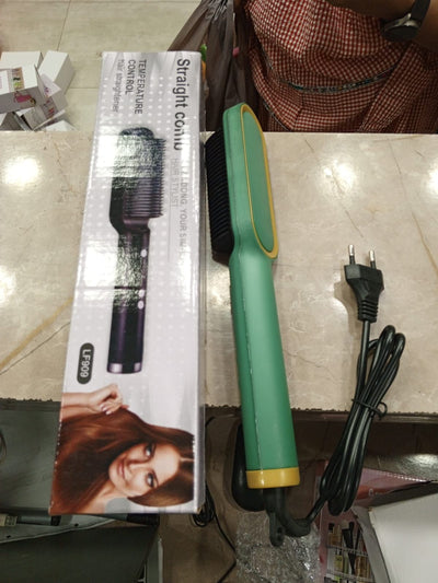 909 Hair Straightener Brush | 6 Heating Modes Electric Hair Straightener Comb (Random Color)