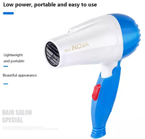 Nova Professional Mini Foldable Hair Dryer – Compact Travel-Friendly Hair Dryer with Folding Handle for Girls