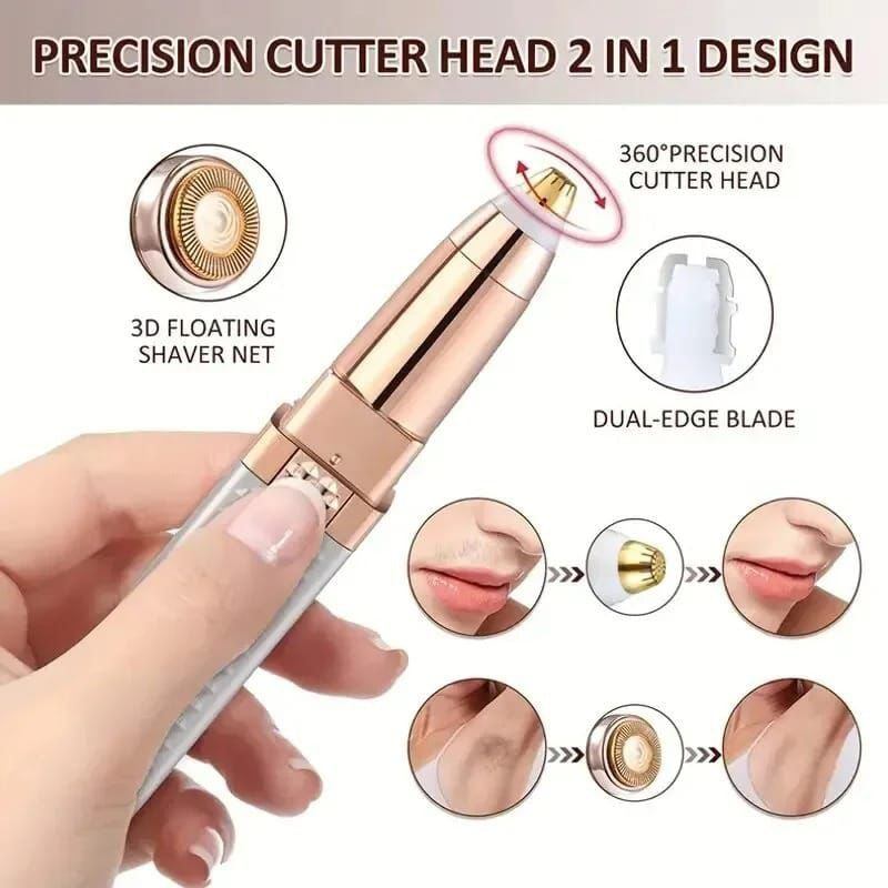 Rechargeable Facial Hair Remover for Women – Painless Eyebrow, Face &amp; Body Hair Trimmer