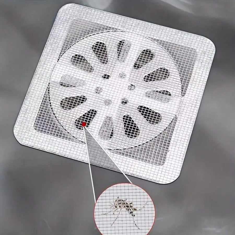 Disposable Drain Filter Stickers – Anti-Clog Hair Catcher Mesh for Bathroom, Kitchen & Shower Drains (PACK OF 10)