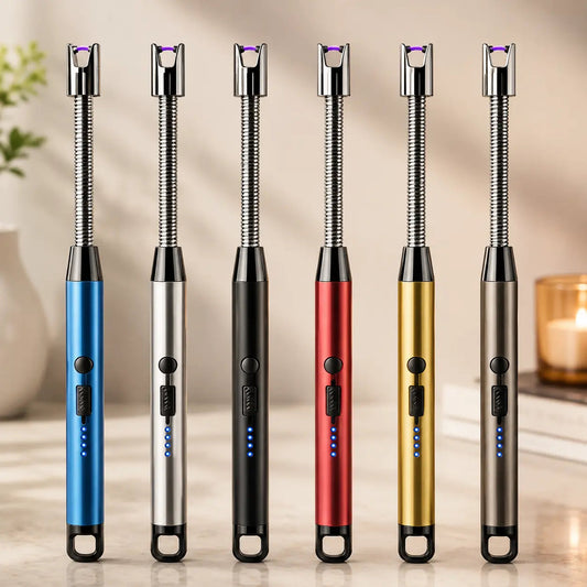 USB Rechargeable Electric Arc Lighter – Windproof Flameless Plasma Lighter for Candles, Gas Stoves, BBQ & Outdoor Use