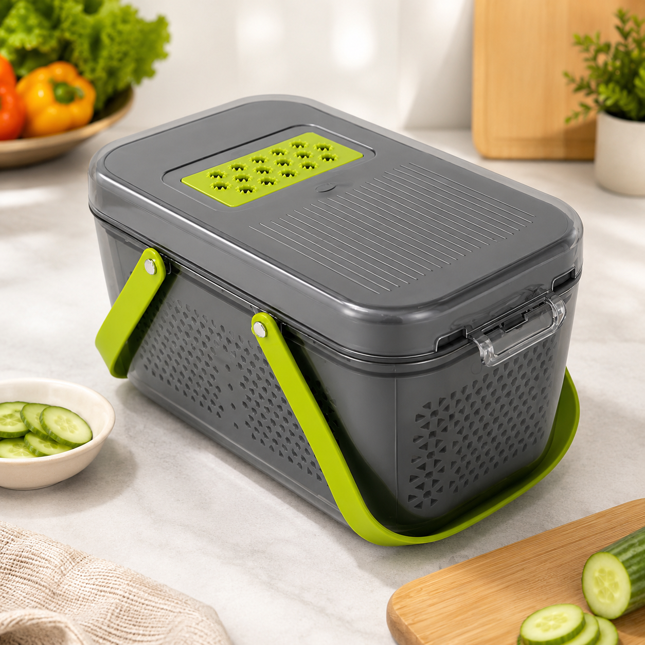 22-in-1 Multifunction Vegetable Chopper – Manual Food Dicer, Onion Cutter, Slicer & Kitchen Prep Container