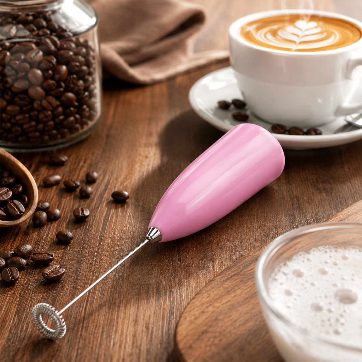 Electric Milk Frother Handheld Coffee Mixer – Portable Mini Foam Maker for Coffee, Latte, Cappuccino & Hot Chocolate