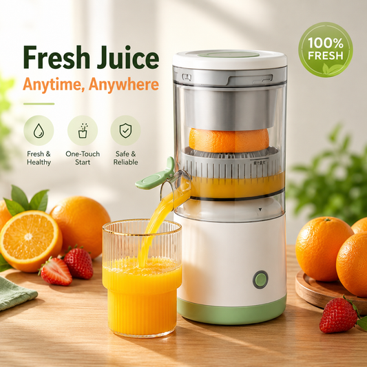 Portable Electric Citrus Juicer – USB Rechargeable Fresh Juice Maker for Oranges, Lemons, Limes & Fruits