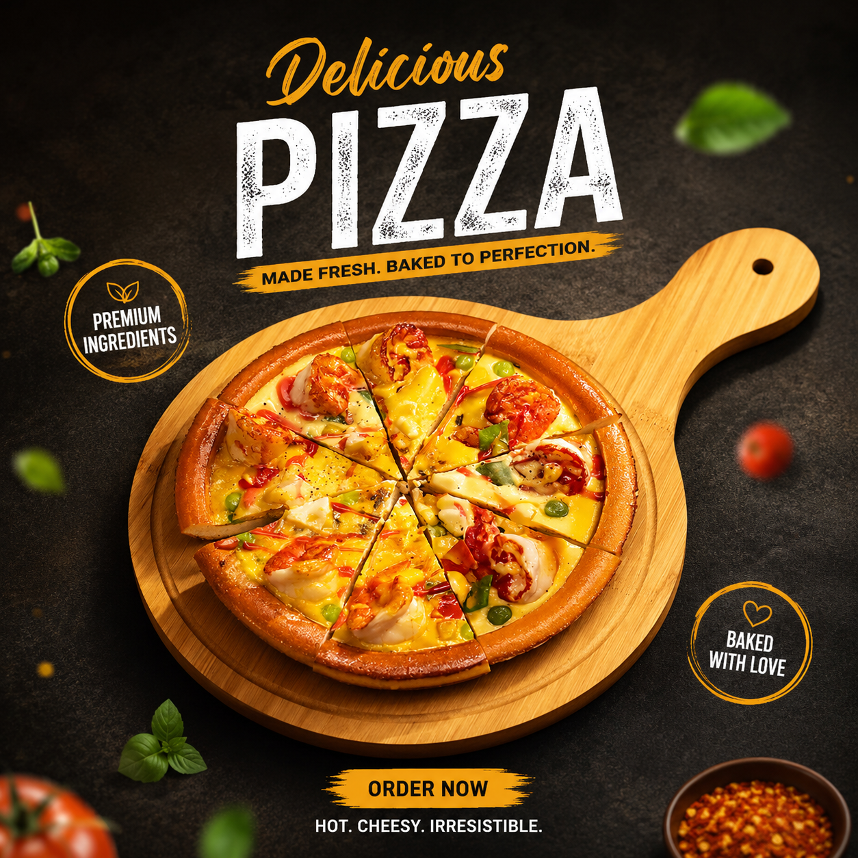 Premium Round Wooden Serving & Cutting Board – Natural Hardwood Kitchen & Charcuterie Board