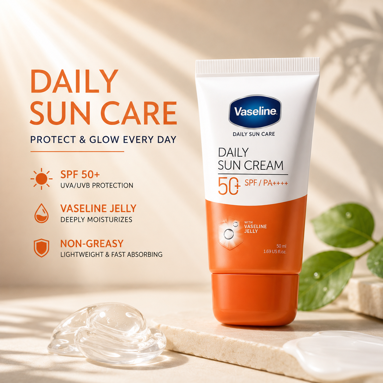 Vaseline Daily Sun Cream Lightweight Broad Spectrum UV Protection