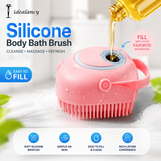 Premium Silicone Bath & Scalp Massage Brush – Soft Exfoliating Shower Scrubber for Adults, Kids & Pets