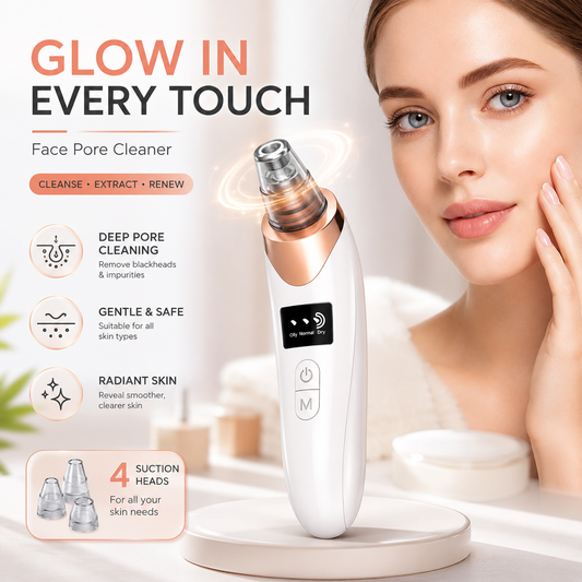 Electric Blackhead Remover Vacuum – Deep Pore Cleaner with 5 Suction Heads &amp; 3 Adjustable Modes