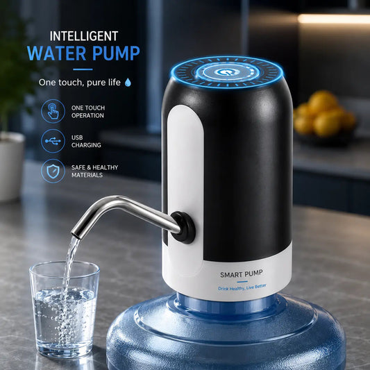Automatic USB Rechargeable Water Bottle Pump – Portable Electric Water Dispenser for 5 Gallon Water Bottles