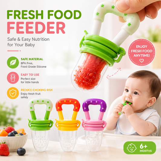 Baby Fruit Feeder Pacifier – Silicone Fresh Food Feeder &amp; Teething Soother for Infants