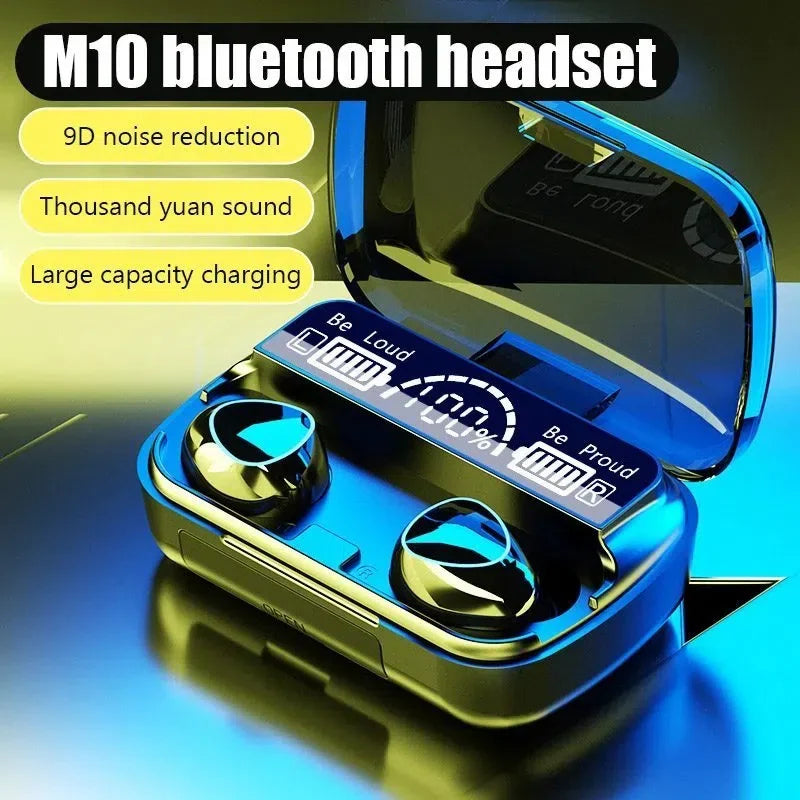M10 TWS Bluetooth 5.3 Earbuds | LED Display | Wireless Earphones with Mic