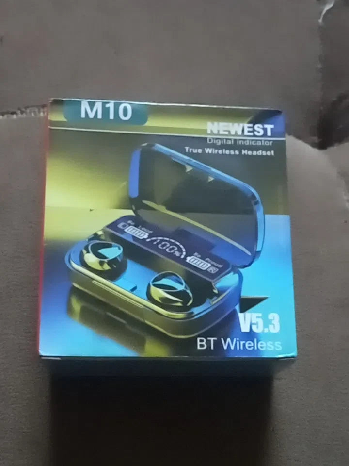 M10 TWS Bluetooth 5.3 Earbuds | LED Display | Wireless Earphones with Mic