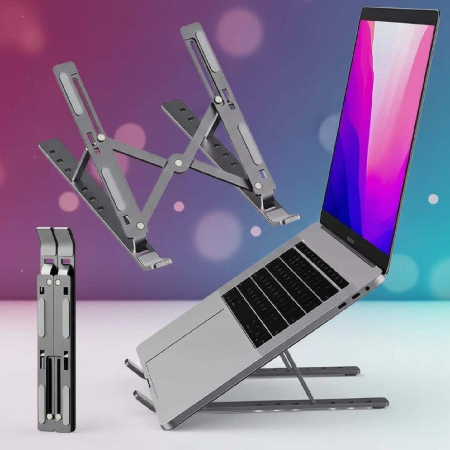 Speed-X Aluminium Laptop Stand | 6-Angle Adjustable Foldable Heavy Duty 16"